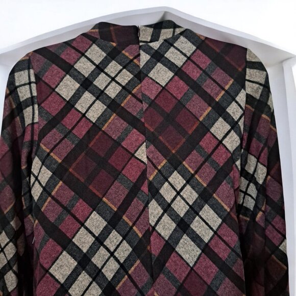 Jessica Howard Size XL 18 Long Sleeve Shift Dress  Purple / Eggplant Plaid - Picture 9 of 15